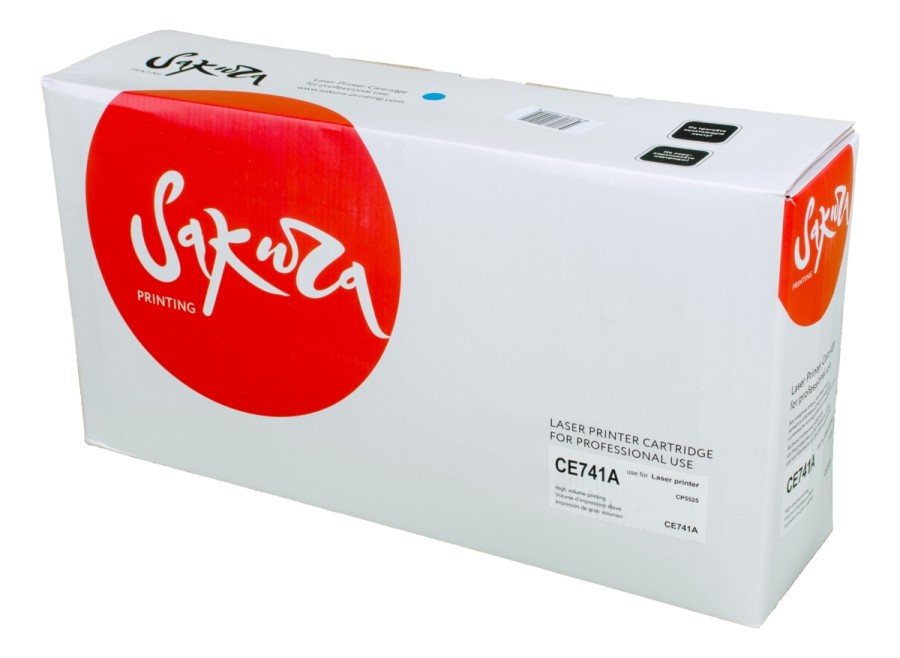 Картридж для лазерного принтера SAKURA CE741A (SACE741A) синий, совместимый