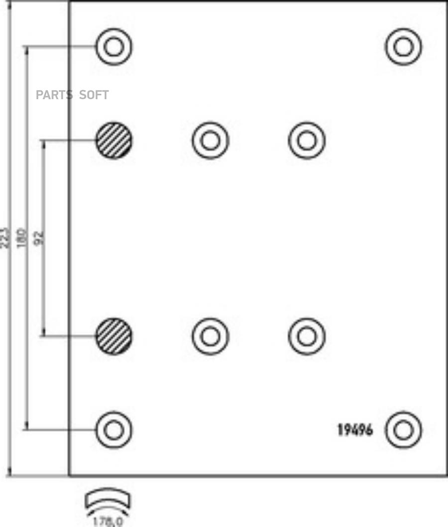 

Накладки Тормозные 19496 Std 410х223х17мм(Внутренняя Длина Дуги 178,0) DON арт. MP362S7100