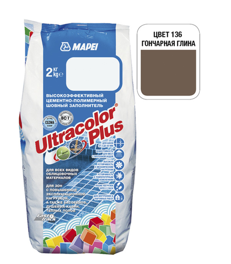 Затирка Mapei Ultracolor Plus №136 Гончарная глина 2 кг полимерная глина 50 гр флуоресцентная лимонная