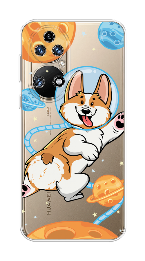 

Чехол на Huawei P50 "Корги-космонавт", Голубой;бежевый;белый, 6104950-1