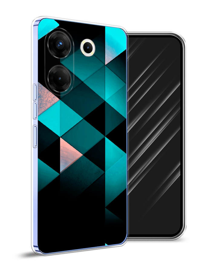 

Чехол Awog на Tecno Camon 20 Pro 5G "Геометрия 16", Бирюзовый;черный, 304050-3