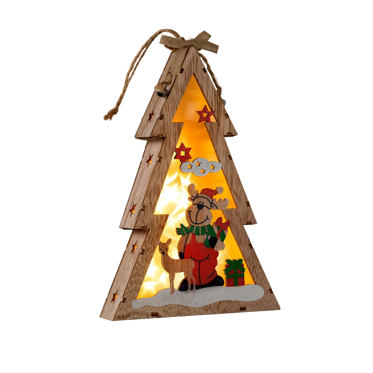

Световая фигура Luazon Lighting Елка с оленем белый теплый, Елка с оленем
