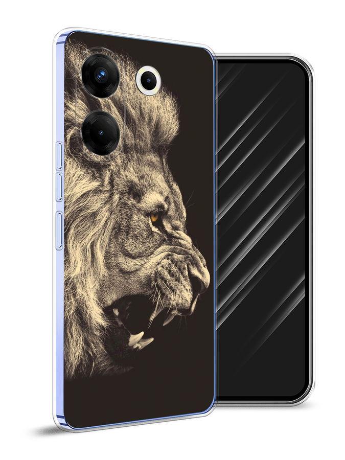 

Чехол Awog на Tecno Camon 20 Pro 5G "Львиный рык 2", Бежевый;черный, 304050-1