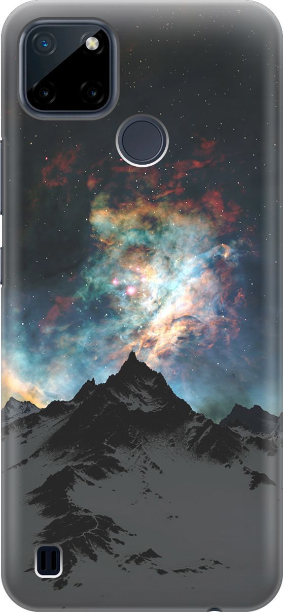 

Силиконовый чехол на Realme C21Y "Горы и звезды", Синий;черный, 4881
