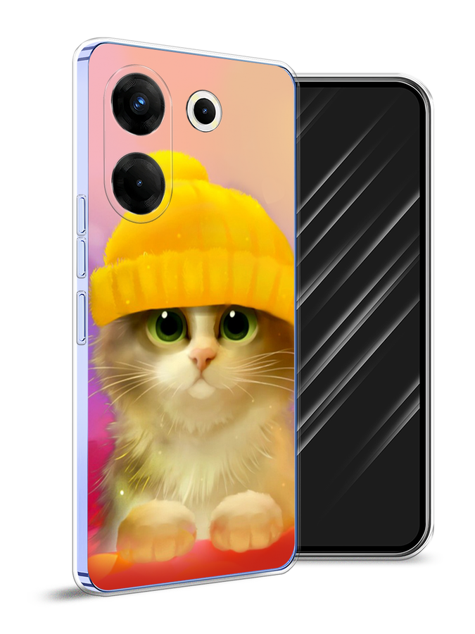 

Чехол Awog на Tecno Camon 20 Pro 5G "Котенок в желтой шапке", Желтый, 304050-2