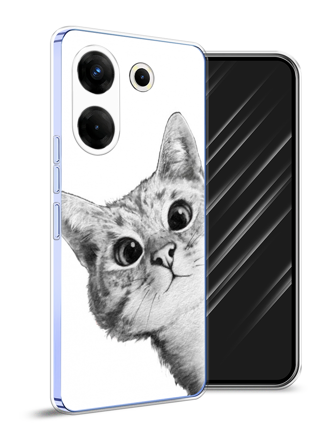 

Чехол Awog на Tecno Camon 20 Pro 5G "Кот рисунок черно-белый", Черный, 304050-1