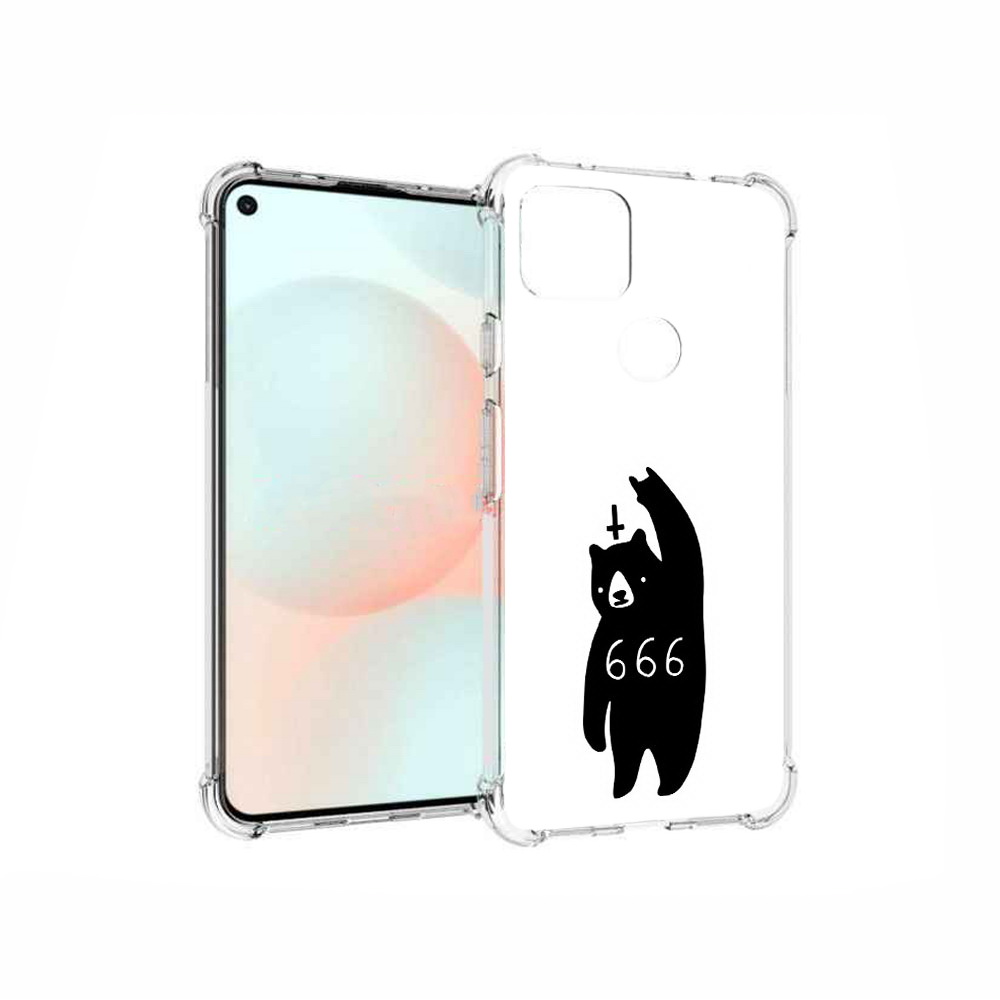 

Чехол MyPads Tocco для Google Pixel 5A медведь 666, Прозрачный, Tocco