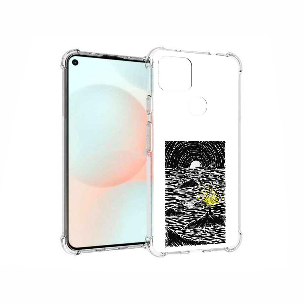 

Чехол MyPads Tocco для Google Pixel 5A маяк в черно белом море, Прозрачный, Tocco