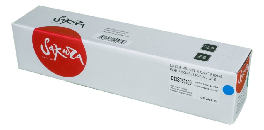 Картридж для лазерного принтера SAKURA C13S050189 (SAC13S050189) синий, совместимый