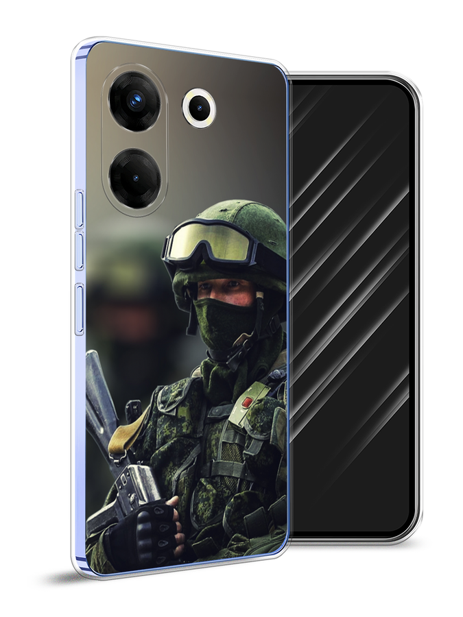 

Чехол Awog на Tecno Camon 20 Pro 5G "Солдат", Зеленый;серый, 304050-5