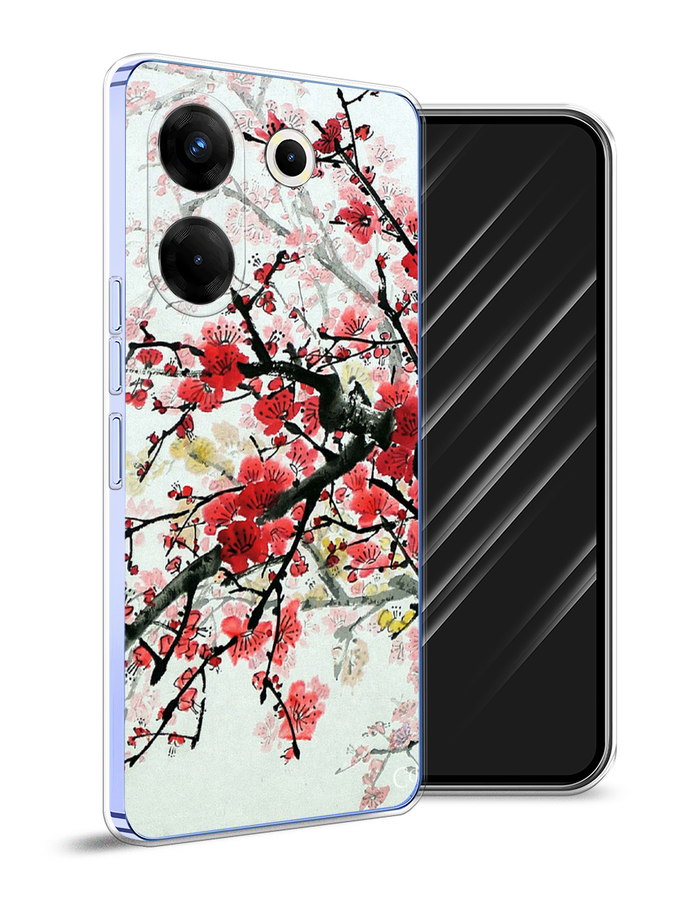 

Чехол Awog на Tecno Camon 20 Pro 5G "Сакура", Розовый;черный, 304050-4