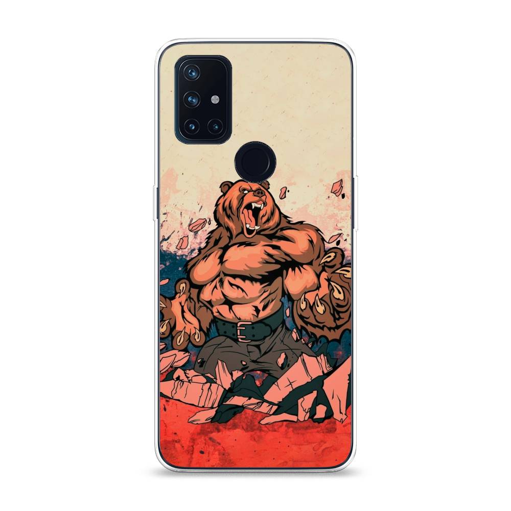 

Чехол Awog на OnePlus Nord N10 / ВанПлас Nord N10 "Медведь с флагом РФ", Коричневый;синий;красный, 152350-2