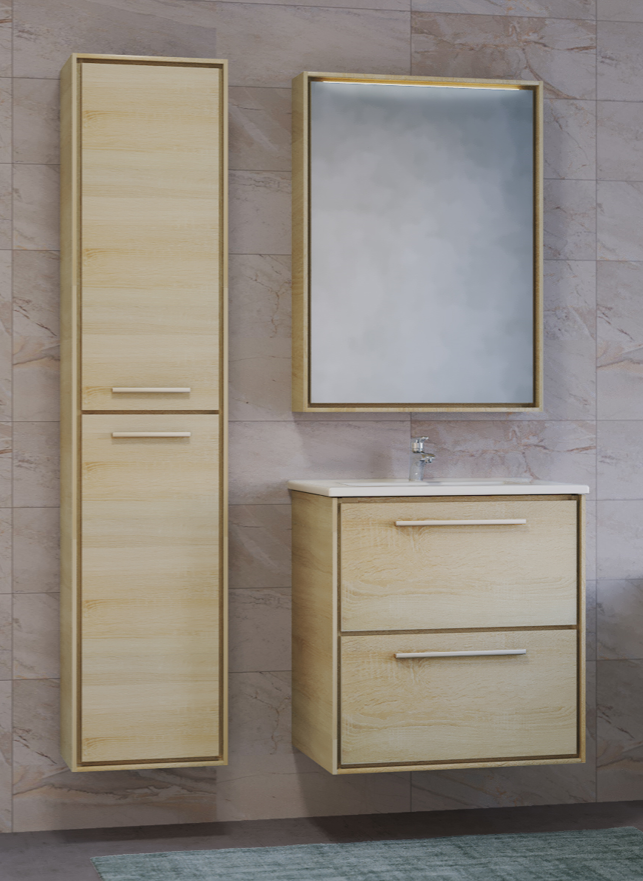 

Мебель для ванной Raval Frame 60 дуб сонома, подвесная, Frame 60 дуб сонома, подвесная