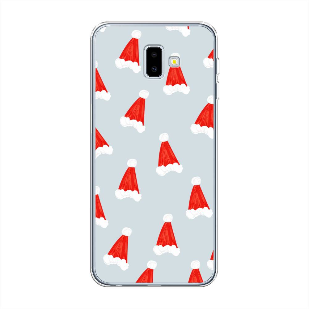 

Чехол на Samsung Galaxy J6 Plus 2018 "Новогодние шапочки", Белый;красный;серый, 26950-5