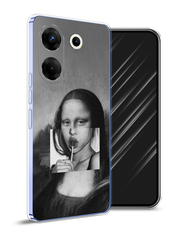 

Чехол Awog на Tecno Camon 20 Pro 5G "Mona Lisa sucking lollipop", Серый, 304050-9