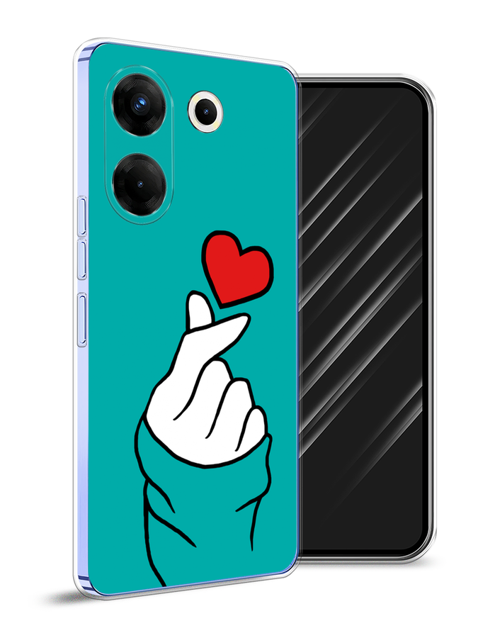 

Чехол Awog на Tecno Camon 20 Pro 5G "Маленькое сердечко", Голубой;белый;красный, 304050-7