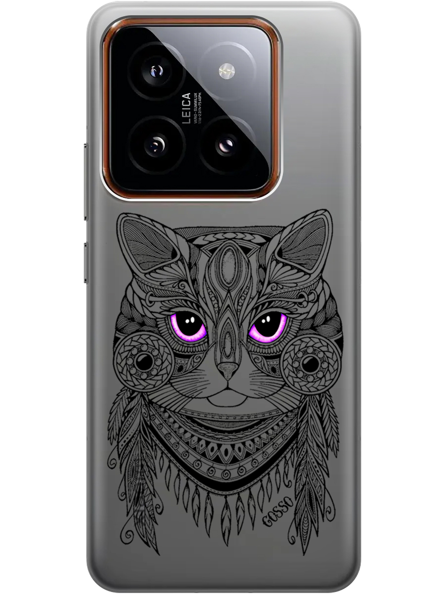 

Силиконовый чехол на Xiaomi 14 Pro с рисунком "Grand Cat" прозрачный, Прозрачный;фиолетовый;черный, 20012089