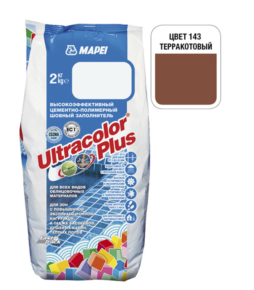 Затирка Mapei Ultracolor Plus № 143 терракотовая 2 кг