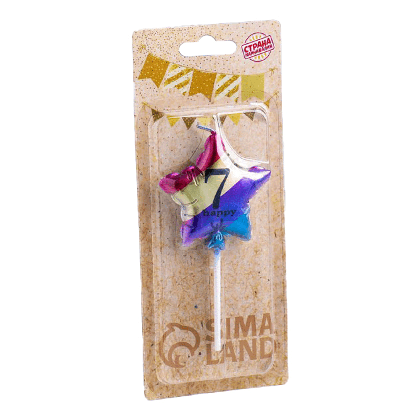 

Свеча праздничная цифра 7 Страна Карнавалия Звезда