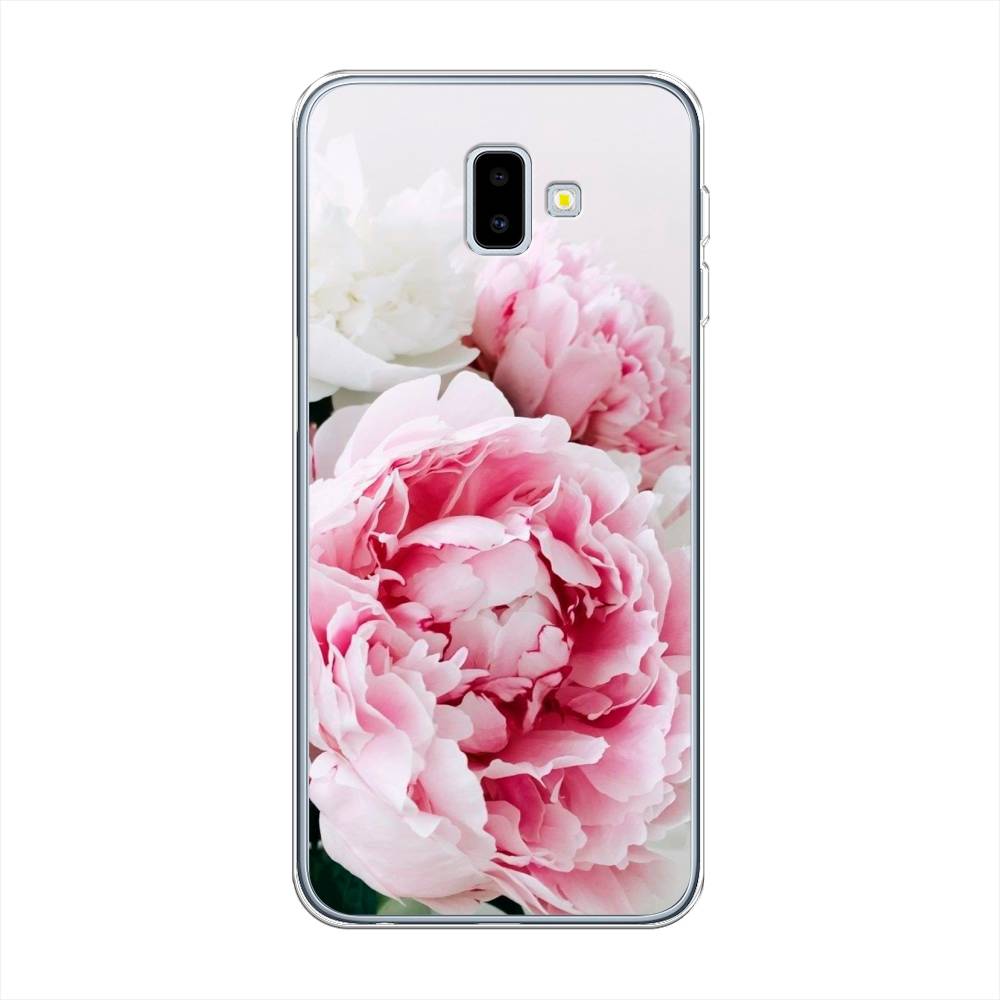 

Чехол на Samsung Galaxy J6 Plus 2018 "Розовые и белые пионы", Розовый;белый, 26950-2