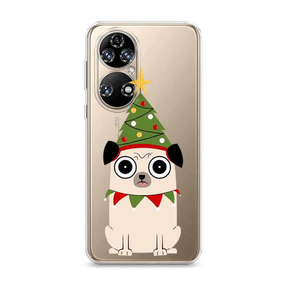 

Чехол на Huawei P50 "Собачка с ёлочкой", Бежевый;красный;зеленый, 6104950-1