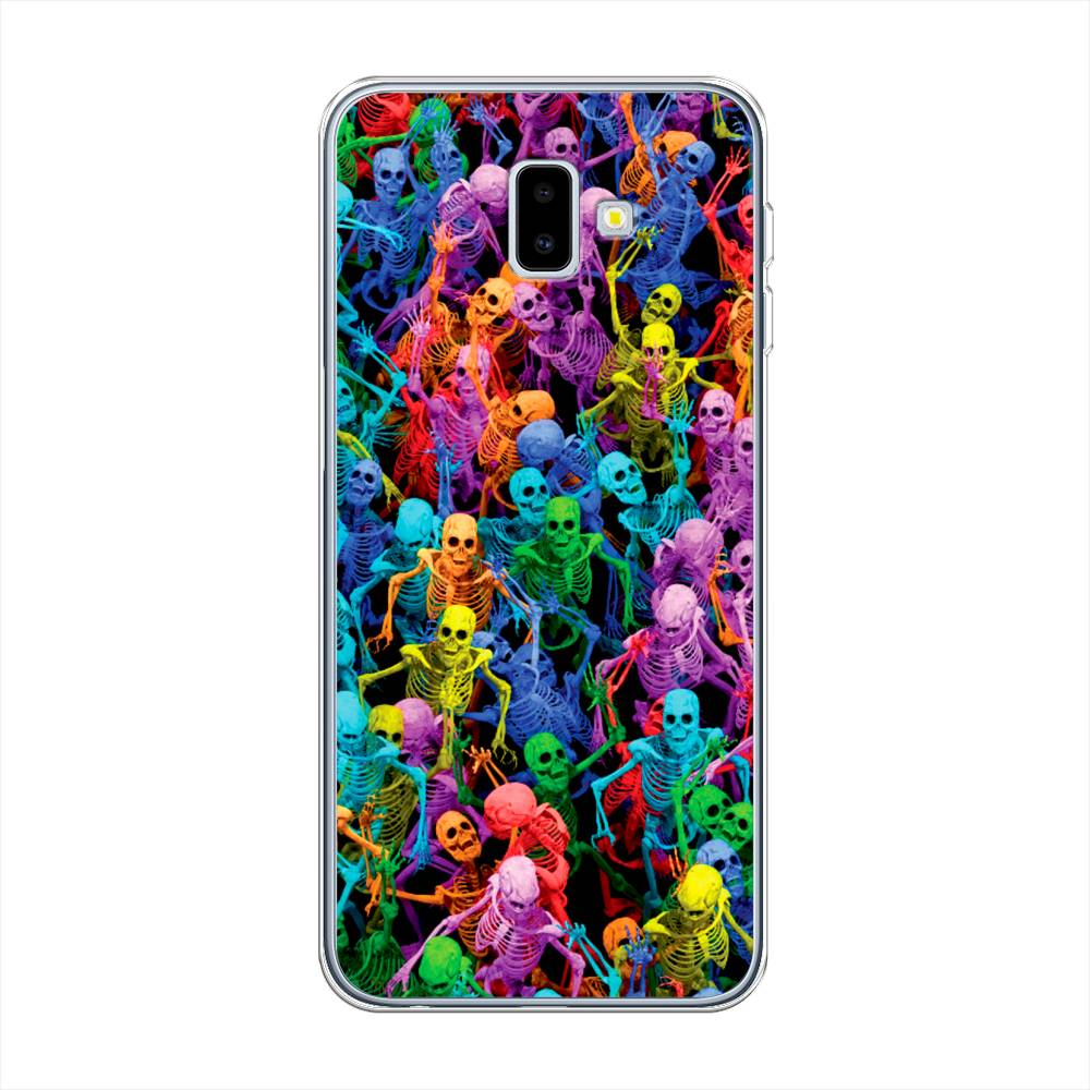 

Чехол на Samsung Galaxy J6 Plus 2018 "Вечеринка скелетов", Фиолетовый;желтый;оранжевый, 26950-6