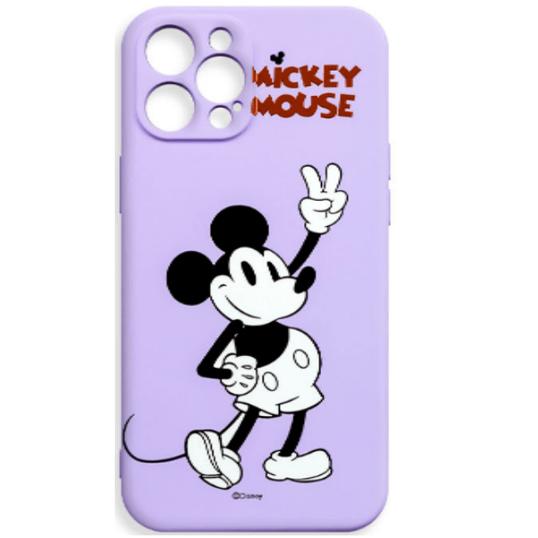 фото Чехол для iphone 12 pro max tpu с картинкой "mickey", сиреневый nobrand