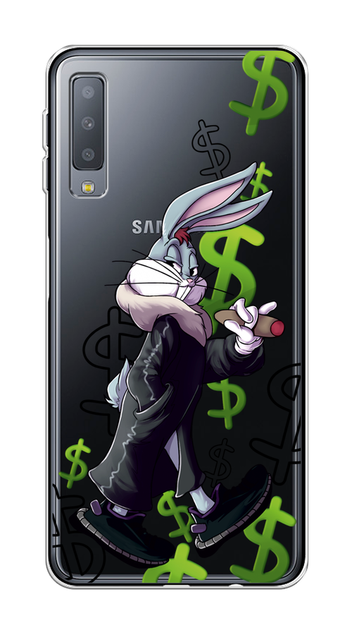 

Чехол на Samsung Galaxy A7 2018 "Rich Bugs Bunny", Зеленый;черный;голубой, 26750-6