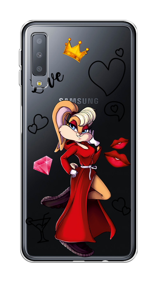 

Чехол на Samsung Galaxy A7 2018 "Rich Lola Bunny", Красный;бежевый;оранжевый, 26750-6