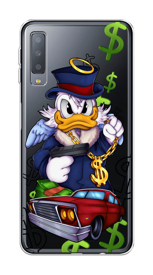 

Чехол на Samsung Galaxy A7 2018 "Scrooge McDuck with a Gold Chain", Красный;синий;белый, 26750-6