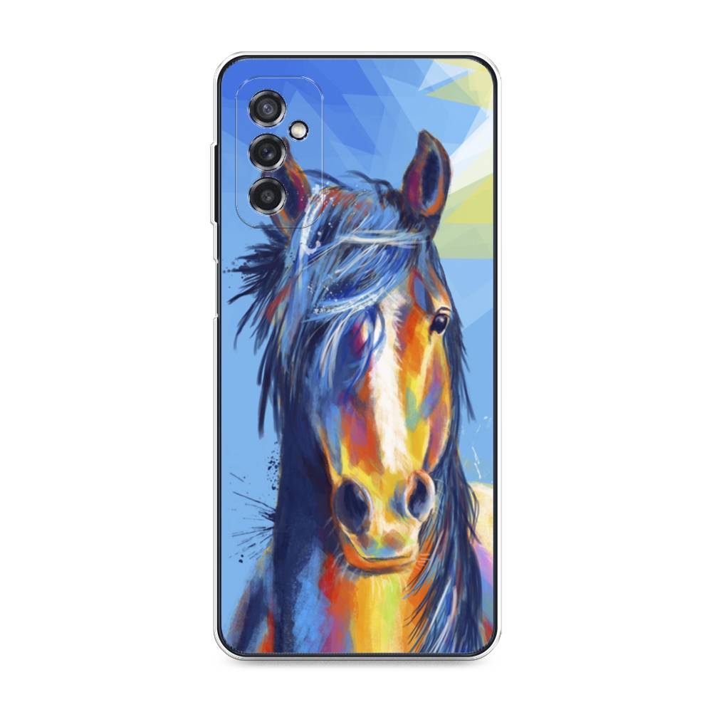 

Чехол на Samsung Galaxy M52 "Лошадь арт 3", Голубой;желтый;синий, 2104350-1