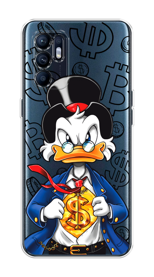 

Чехол на Oppo Reno 6 4G "Scrooge Goldman", Черный;белый;синий, 257850-1