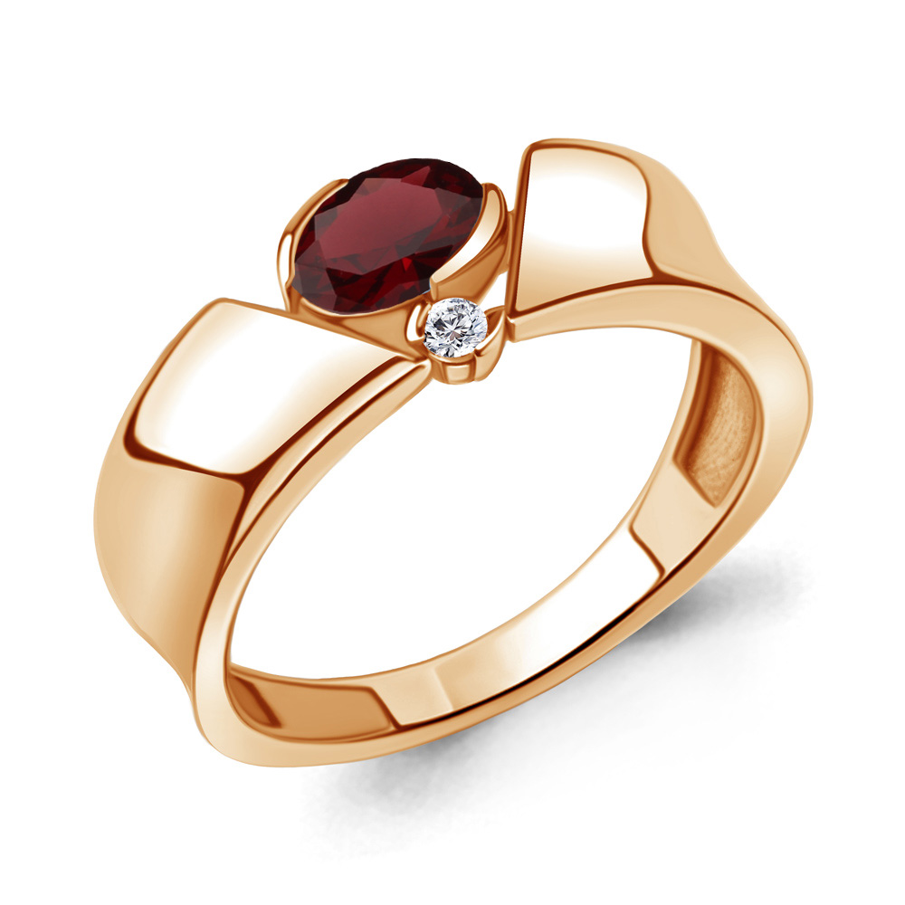 

Кольцо из серебра с гранатом Aquamarine Aquamarine 6965703А_925_з р. 17, 6965703А_925_з