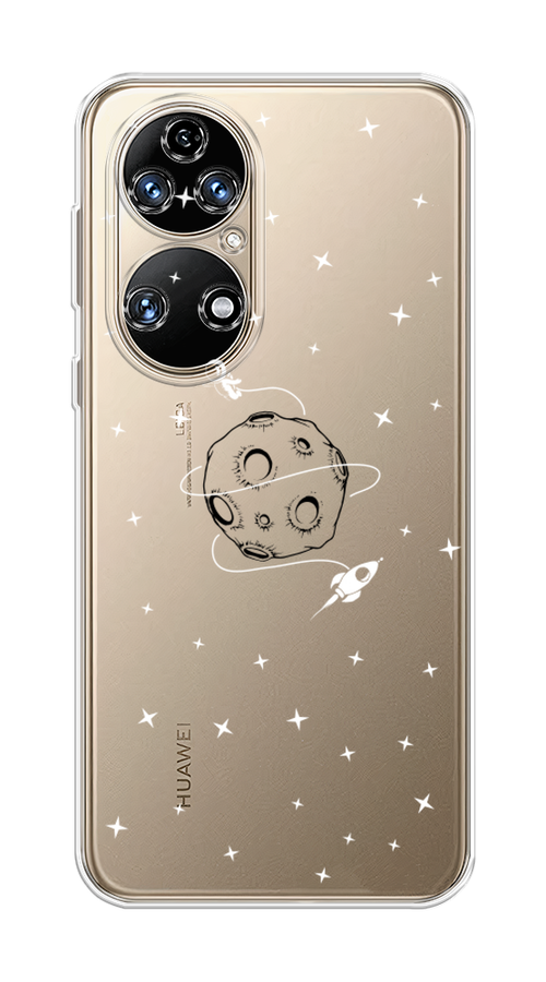

Чехол на Huawei P50 "Полет вокруг луны", Белый;серый;черный, 6104950-2