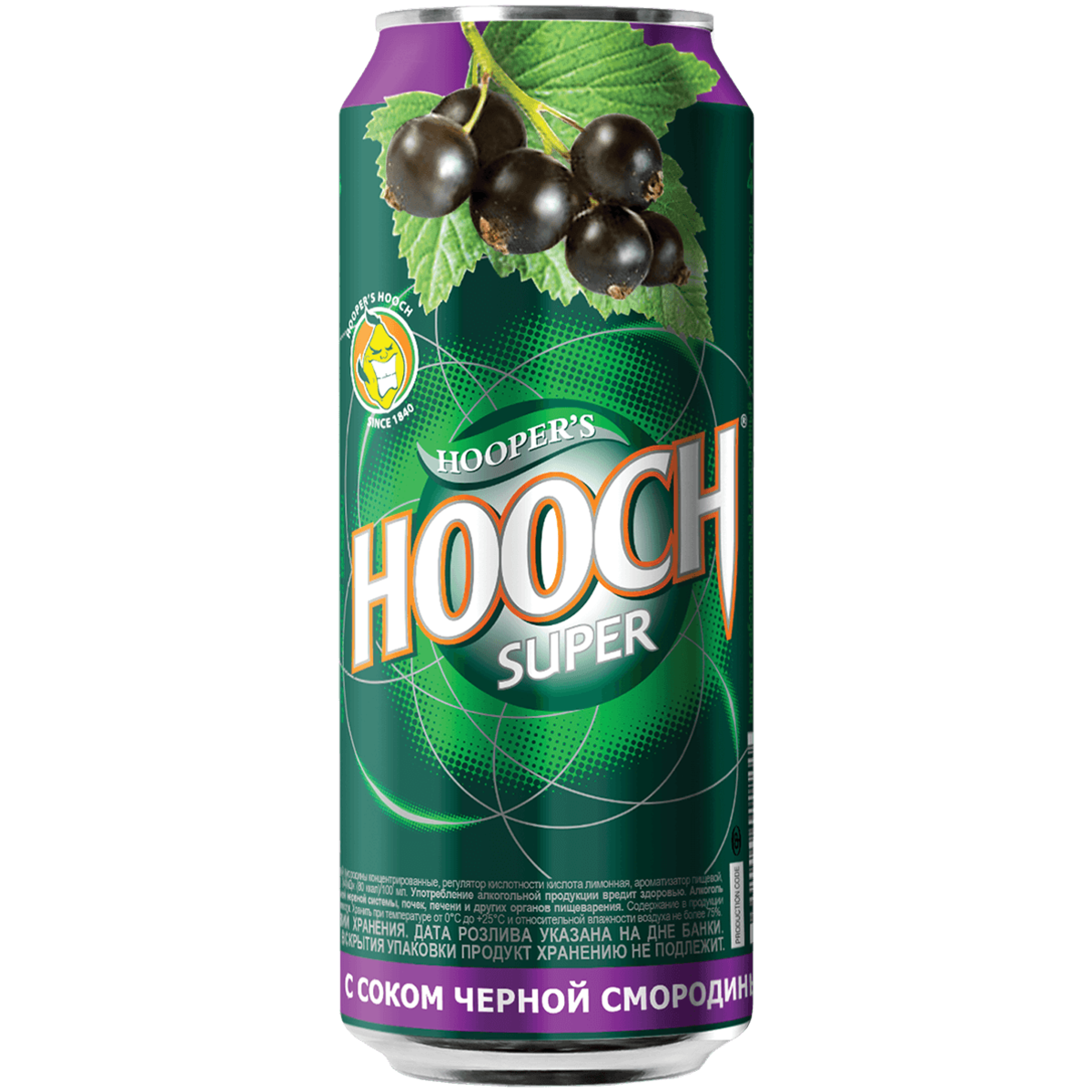 

Напиток слабоалкогольный Hooper's Hooch Super Black Currant 0,45 л ж/б, Светлое