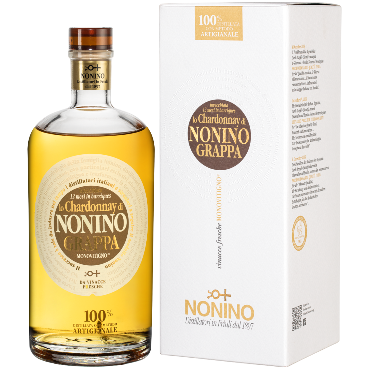 

Граппа Lo Chardonnay di Nonino in Barriques Monovitigno 0,7 л в подарочной упаковке