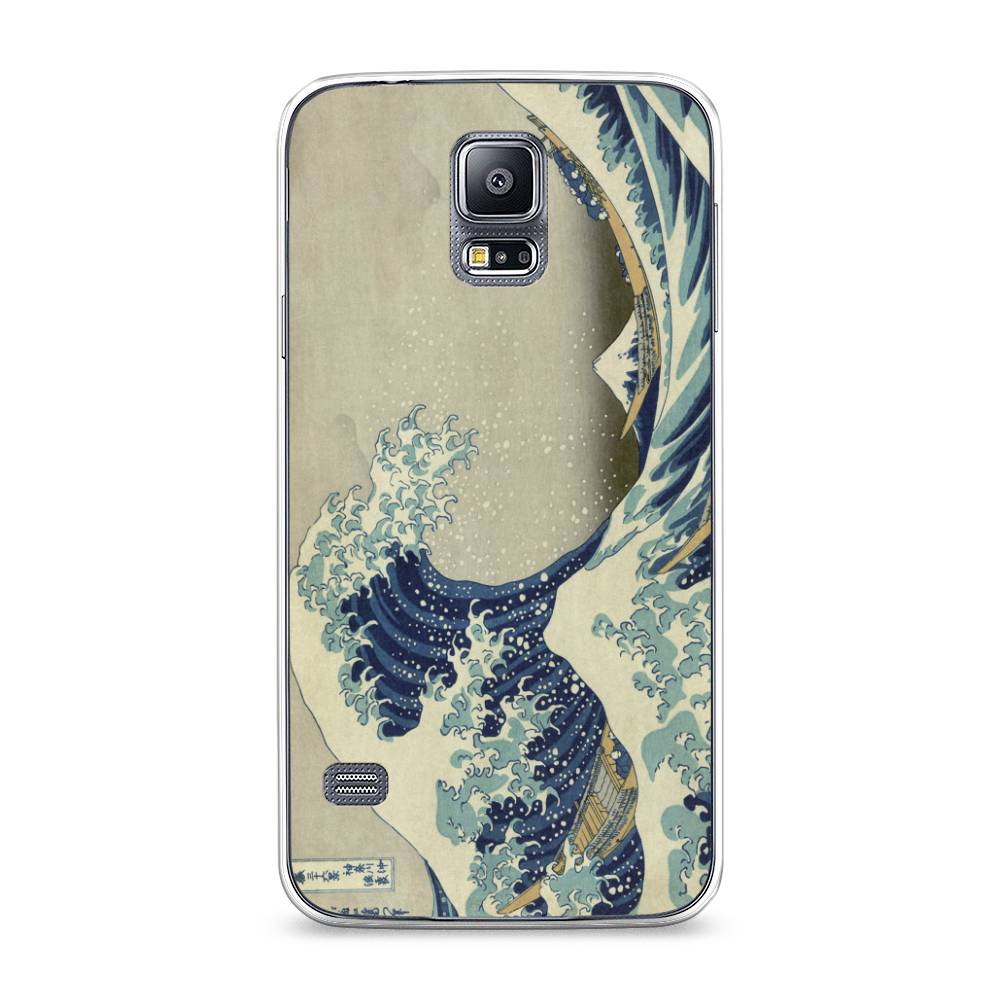 

Чехол Awog на Samsung Galaxy S5 "Большая волна в Канагаве", Серый;синий;голубой, 24150-9