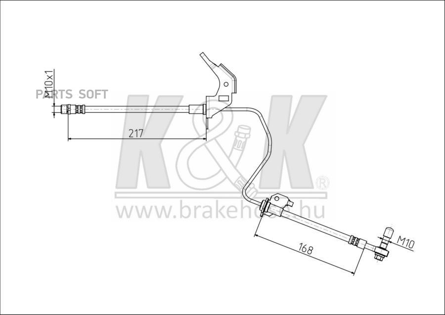 

Шланг Тормозной Vauxhall Meriva Mk Ii (B) 1.7 Cdti 06.10- K&K арт. ft0810