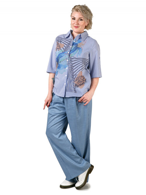 Рубашка женская Westfalika EF20-8018 синяя 56 RU