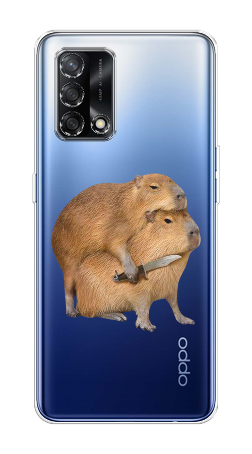

Чехол на OPPO A74 4G/F19 "Капибара с ножом", Бежевый, 256050-1