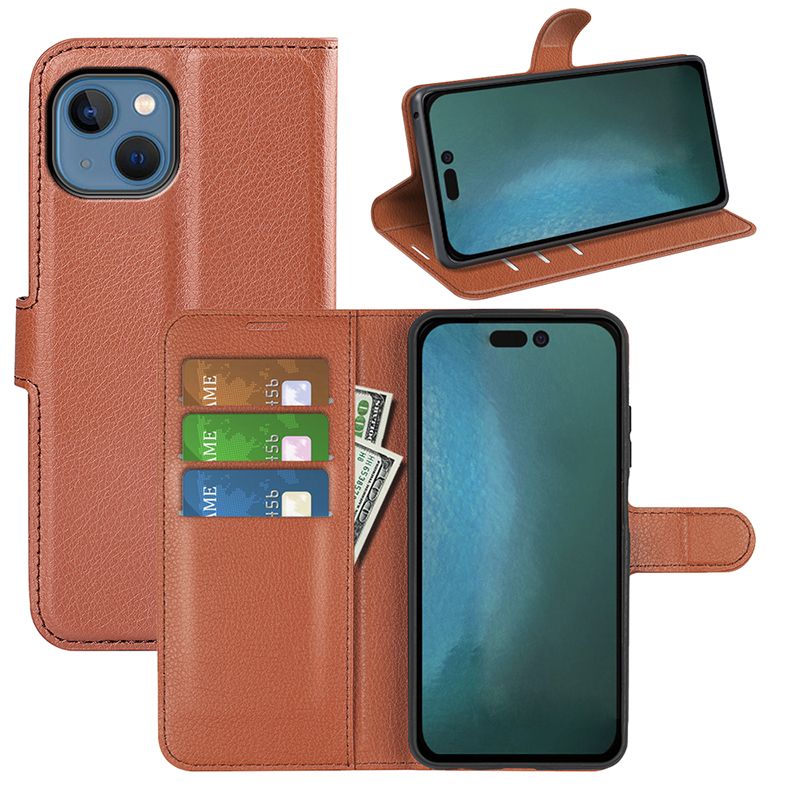 

Чехол-книжка PRESTIGE с функцией подставки для iPhone 14 (коричневый)