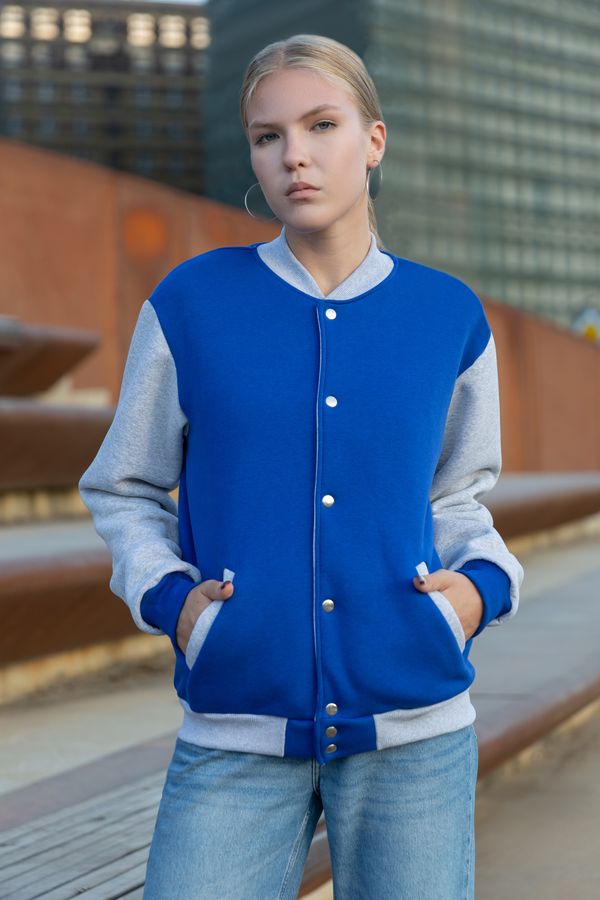 Бомбер женский Магазин Толстовок W-600-XXX-33-32-XX-W синий 52 RU