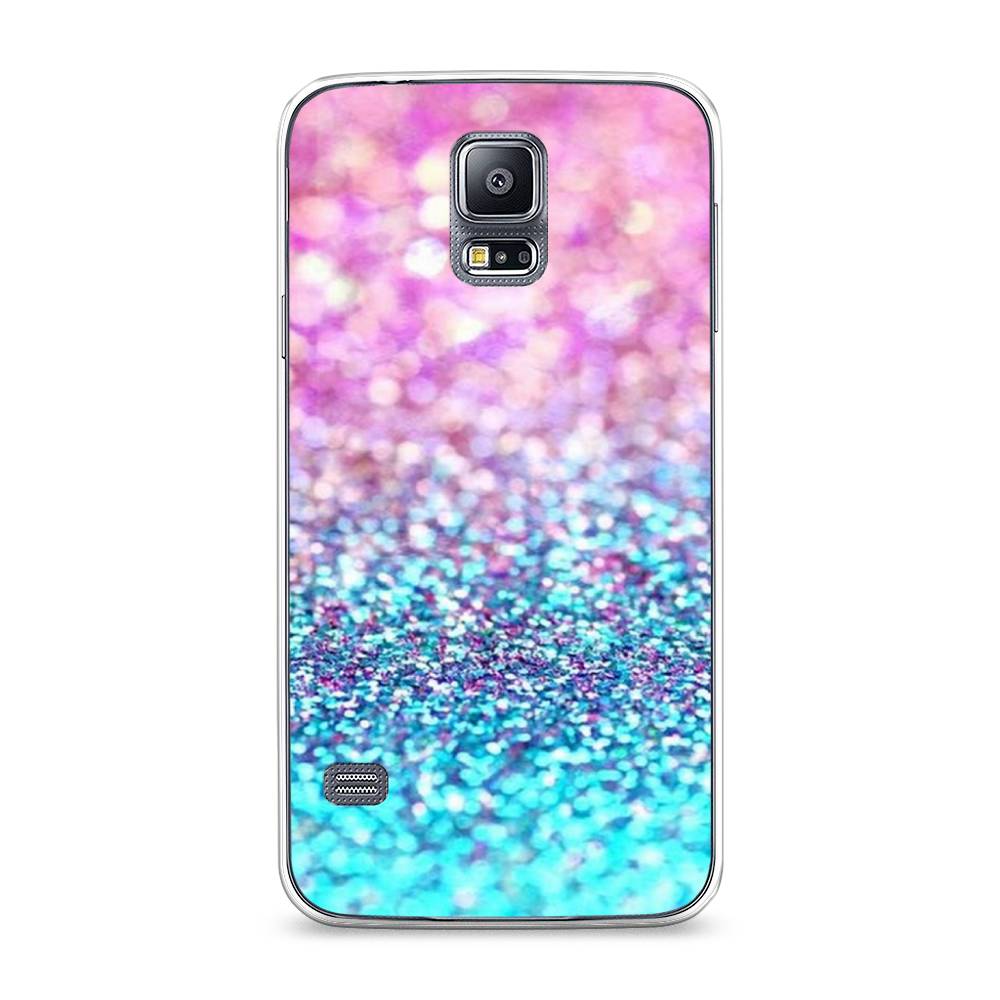 фото Чехол awog "розово-голубые глиттеры рисунок" для samsung galaxy s5