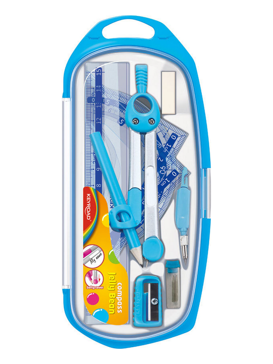Чертежный набор Keyroad KR971489/голубой