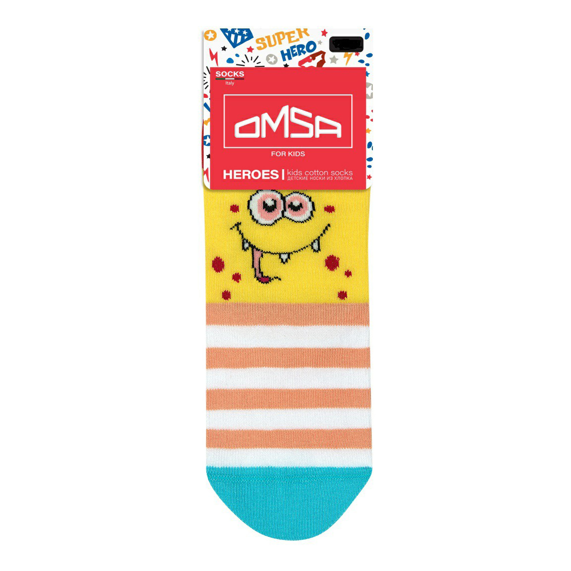 

Носки для мальчика Omsa Kids Heroes giallo хлопок разноцветные р 31-34, Разноцветный, Heroes