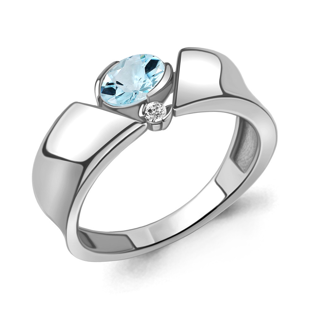 

Кольцо из серебра с топазом Aquamarine Aquamarine 6965702А_925_р р. 18, 6965702А_925_р