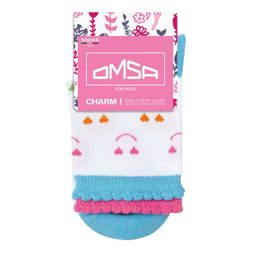 Носки для девочки Omsa Kids Charm bianco-blu хлопок разноцветные р 31-34