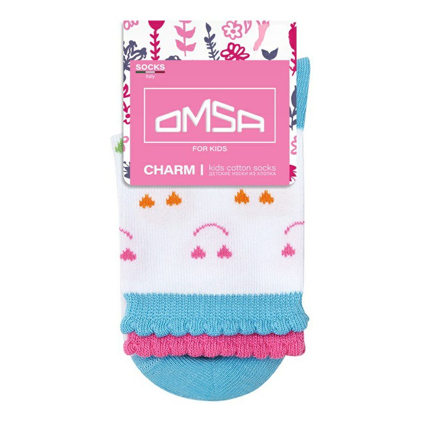 

Носки для девочки Omsa Kids Charm bianco-blu хлопок разноцветные р 23-26, Разноцветный