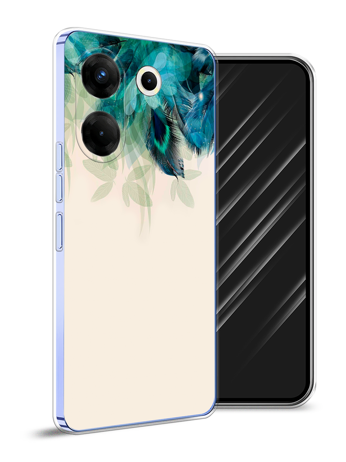 

Чехол Awog на Tecno Camon 20 Pro 5G "Перья голубого цвета", Бежевый;синий;бирюзовый, 304050-2