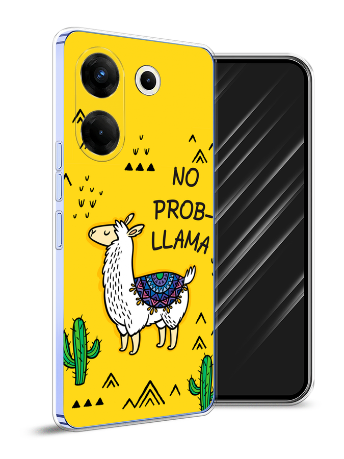 

Чехол Awog на Tecno Camon 20 Pro 5G "No probLLama", Желтый;черный;синий, 304050-2